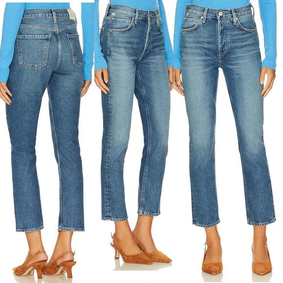 Citizens of Humanity Charlotte High Rise Straight Revolve Magnolia - Picture 1 of 14